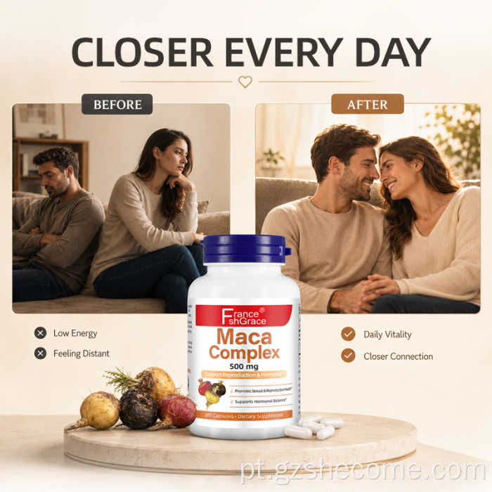 Shecome Maca Complex Capsules apoiam a saúde